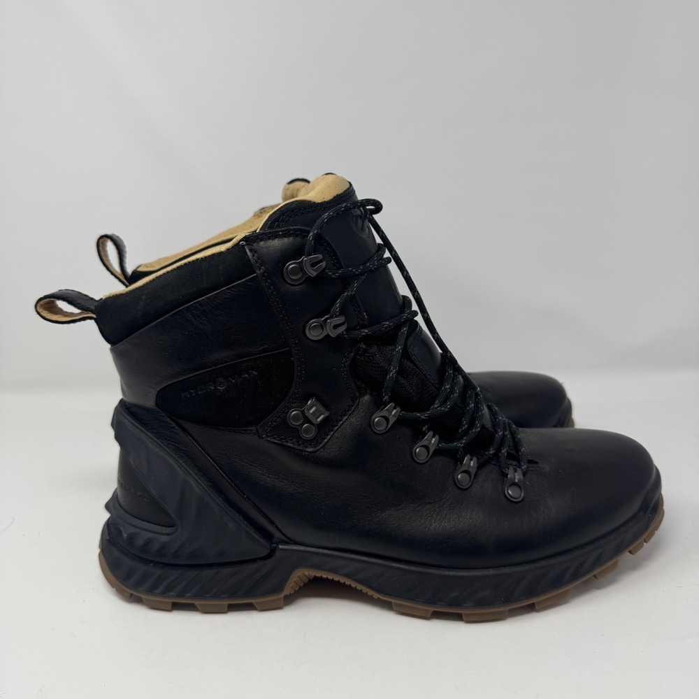 ECCO Exohike Mens Black Leather Hydromax Hiking Boots 45 US 11-11.5 84075401001